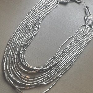 Multi-Strand Hematite Bead Necklace - Silver-Tone Women Jewelry